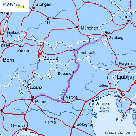 Taxi von Salzburg nach Mailan