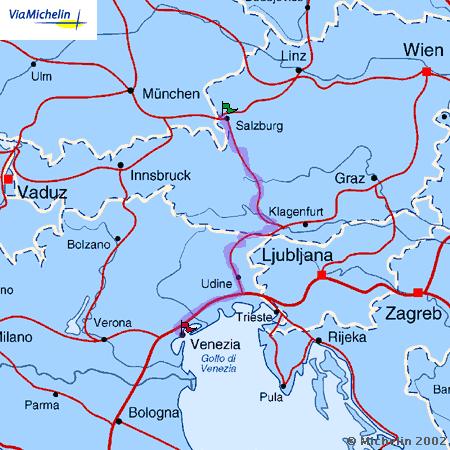 Taxi von Salzburg nach Venedig