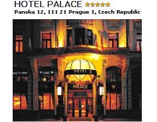 HOTEL PALACE***** - Hotel Palace Praha offers 124 luxury, fully air-conditioned rooms, including suites, for single or double occupancy. All rooms are furnished with period furniture, a colour television set with satellite programming, prepaid television channels and access to the internet. The rooms are further equipped with a minibar, a safe, 2 direct-dial telephones and the option of connection a fax or a computer. The bathrooms are lined with Carrara marble and of a Art Nouveau design. Double room with bath/shower/WC breakfast buffet 