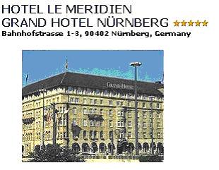 HOTEL LE MERIDIEN***** - One hundred years ago this magnificent mansion with the hops storage was converted into a luxury hotel: it offers elegant rooms decorated with Art Nouveau elements and marble bathrooms. Imposing lobby. Double room with bath/shower/WC breakfast 