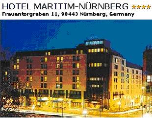 HOTEL MARITIM-NRNBERG**** - Comfortable domicile of generous proportions, just a stone's throw from the beautiful Old Town. Hall with stage and flexible dance floor for 860 people. Double Room deluxe with Bath/Shower/Wc incl. Breakfast 